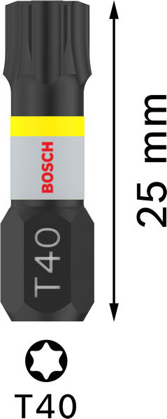 BOSCH PRO Torx Impact Bit, T40, 25 mm, 2-tlg. BOSCH PRO Torx Impact Bit, T40, 25 mm, 2-tlg.
