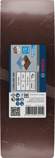 BOSCH PRO X440 Schleifband, 75 x 533 mm, 220, 10-tlg. BOSCH PRO X440 Schleifband, 75 x 533 mm, 220, 10-tlg.