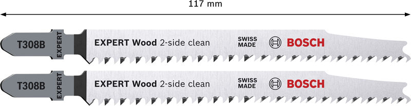 BOSCH EXPERT Wood 2-side clean T308B Stichsägeblatt, 2-tlg.