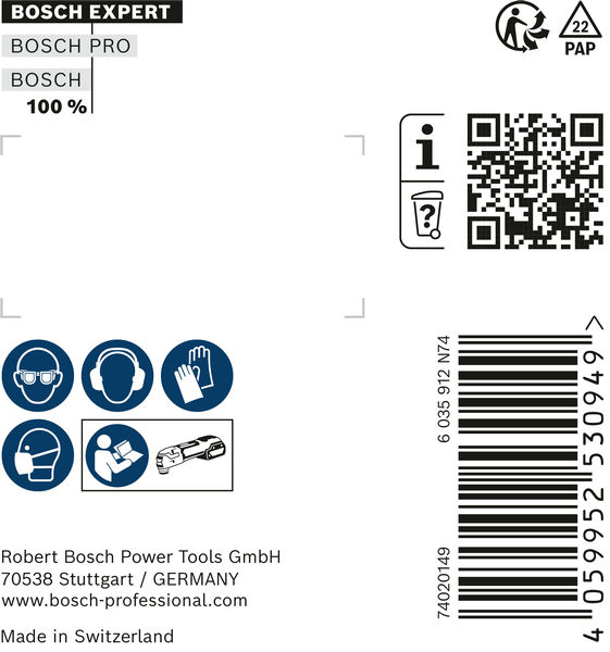 BOSCH EXPERT 3 max AVZ 70 RT4 Platte zum Entfernen von Fugen, 70 mm, 10-tlg.