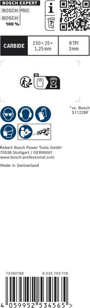 BOSCH EXPERT S955CHC Thick Tough Metal Säbelsägeblatt, 3-tlg.
