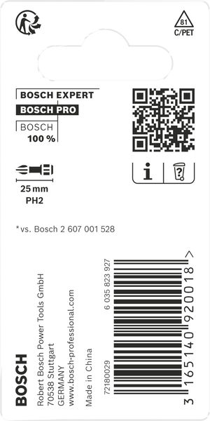 BOSCH PRO Phillips Impact Bit, PH2, 25 mm, 2-tlg.