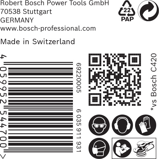 BOSCH EXPERT C470 Schleifscheibe, 125mm, K240, Multilochung, 50-tlg.