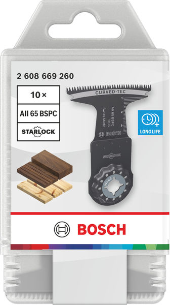 BOSCH AII 65 BSPC Holz Tauchsägeblatt, Starlock, 65 x 40 mm, 10-tlg.