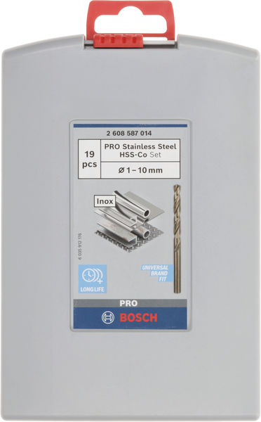 BOSCH PRO Stainless Steel HSS-Co Spiralbohrer-Set, 19-tlg. BOSCH PRO Stainless Steel HSS-Co Spiralbohrer-Set, 19-tlg.