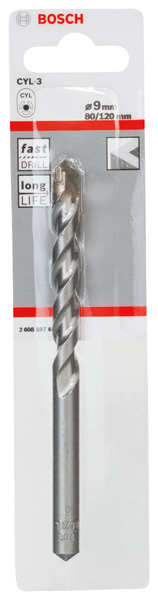 BOSCH Betonbohrer CYL-3, 9 x 80 x 120 mm, d 8 mm, 1er-Pack BOSCH Betonbohrer CYL-3, 9 x 80 x 120 mm, d 8 mm, 1er-Pack