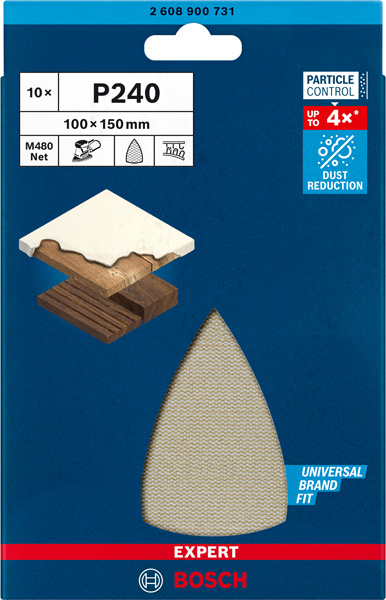 BOSCH EXPERT M480 Schleifnetz, 100x150mm, K24, 10-tlg. BOSCH EXPERT M480 Schleifnetz, 100x150mm, K24, 10-tlg.