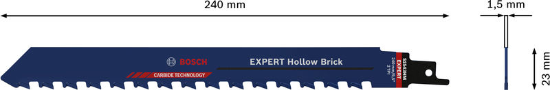 BOSCH EXPERT Säbelsägeblatt Hollow Brick S 1543 HM, 10 Stk.