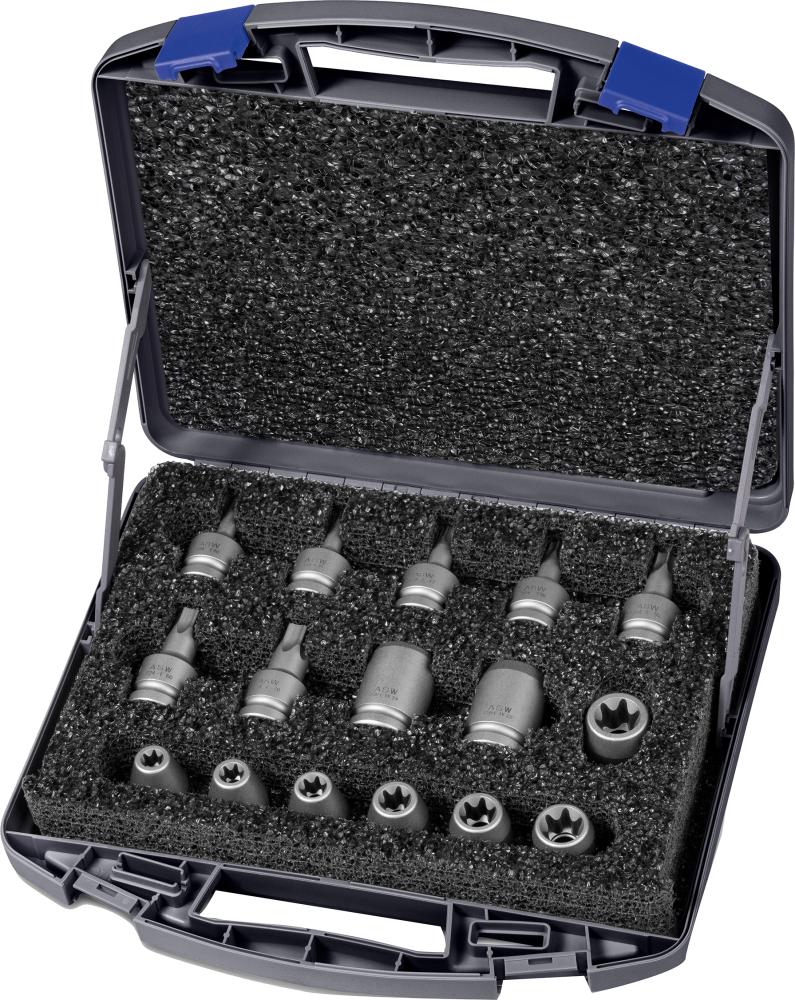ASW Kraft- Steckschlüssel-Satz Torx 1/2" 16-teilig ASW