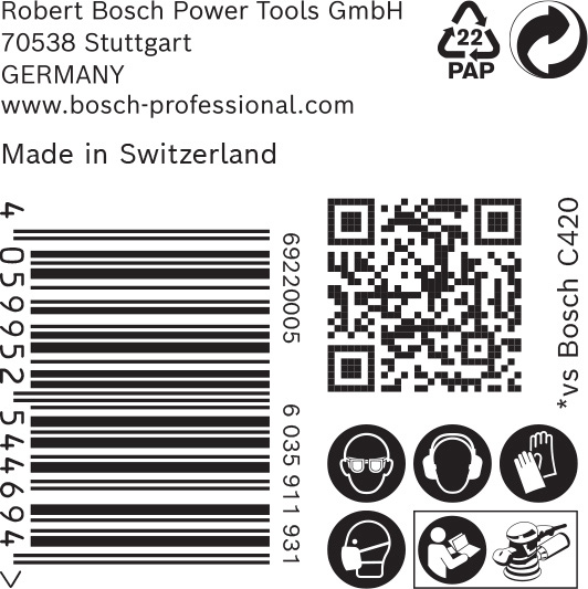 BOSCH EXPERT C470 Schleifscheibe, 125mm, K220, Multilochung, 50-tlg.