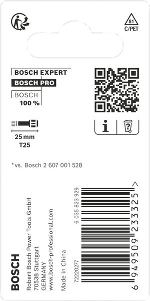 BOSCH PRO Torx Impact Bit, T25, 25 mm, 2-tlg.