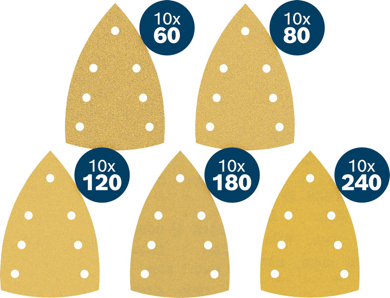 BOSCH EXPERT C470 Schleifpapier Set, 100x150mm, K60/80/120/180/240, 50-tlg. Start Pack