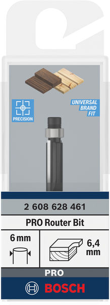 BOSCH PRO Bündigfräser mit untenlieg. Führungskugellager, Ø 6,4 x L 16,2, Schaft 6 mm