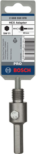 BOSCH PRO Hex Adapter, M16, 80 mm BOSCH PRO Hex Adapter, M16, 80 mm