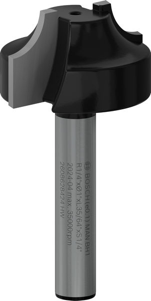 BOSCH PRO Abrundfräser, L 1/4", Schaft 1/4" BOSCH PRO Abrundfräser, L 1/4", Schaft 1/4"