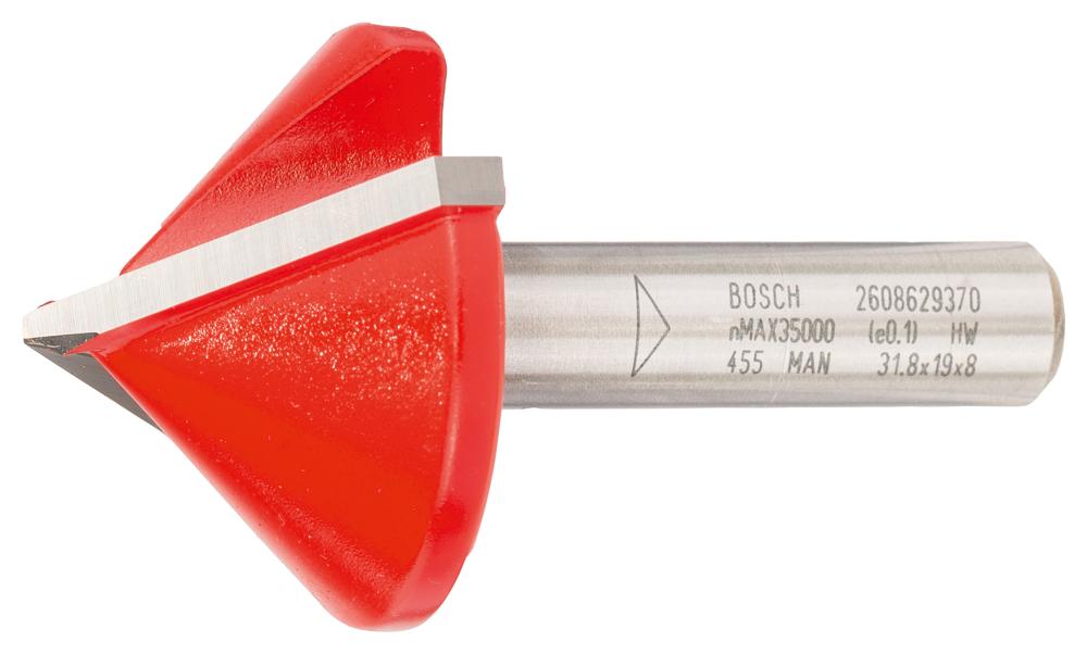 BOSCH V-Nutfräser Expert for Wood, 8 mm, D 31,8 mm, L 19 mm, G 51 mm, 90°