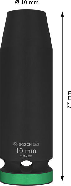 BOSCH PRO Impact Steckschlüsselsatz, 1/2", 10 mm, tief