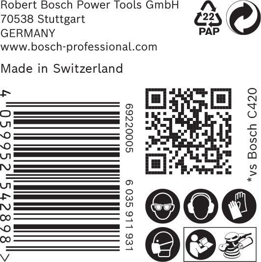 BOSCH EXPERT C470 Schleifblatt, 125mm, K40, keine Löcher, 50-tlg.