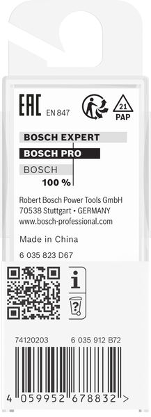 BOSCH PRO Bündigfräser, obenliegendes Führungskugellager, Ø 1/2" x L 3/8", Schaft 1/4" BOSCH PRO Bündigfräser, obenliegendes Führungskugellager, Ø 1/2" x L 3/8", Schaft 1/4"