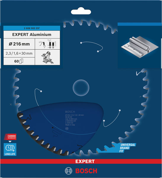 BOSCH EXPERT Aluminium Kreissägeblatt, 216x30 mm, Z60 BOSCH EXPERT Aluminium Kreissägeblatt, 216x30 mm, Z60
