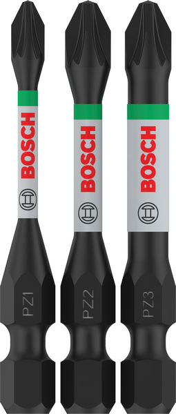 BOSCH PRO Pozidriv Impact Bit Set, PZ1, PZ2, PZ3, 55 mm, 3-tlg. BOSCH PRO Pozidriv Impact Bit Set, PZ1, PZ2, PZ3, 55 mm, 3-tlg.