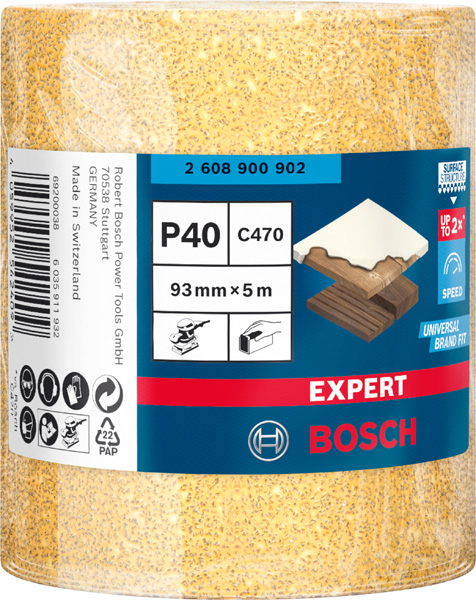 BOSCH EXPERT C470 Schleifband, 93mmx5m, K40, keine Löcher