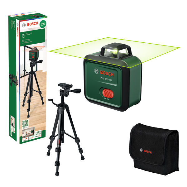 BOSCH Linienlaser PLL 360-1G Set, 1 x Akku BA 3.6V 2.0Ah