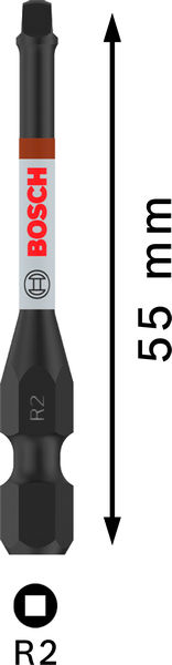 BOSCH PRO Robertson Impact Bit, R2, 55 mm, 2-tlg. BOSCH PRO Robertson Impact Bit, R2, 55 mm, 2-tlg.