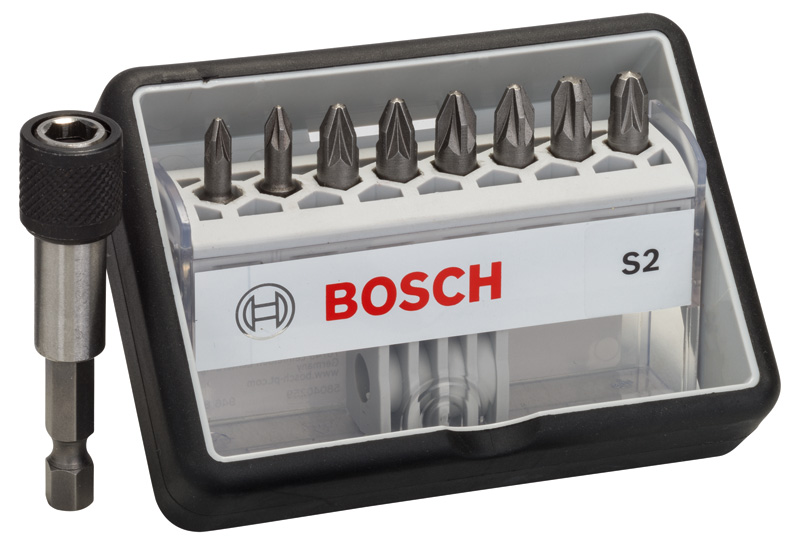 BOSCH 8+1-tlg. Schrauberbit-Set, Robust Line, S PZ, Extra Hard-Ausführung