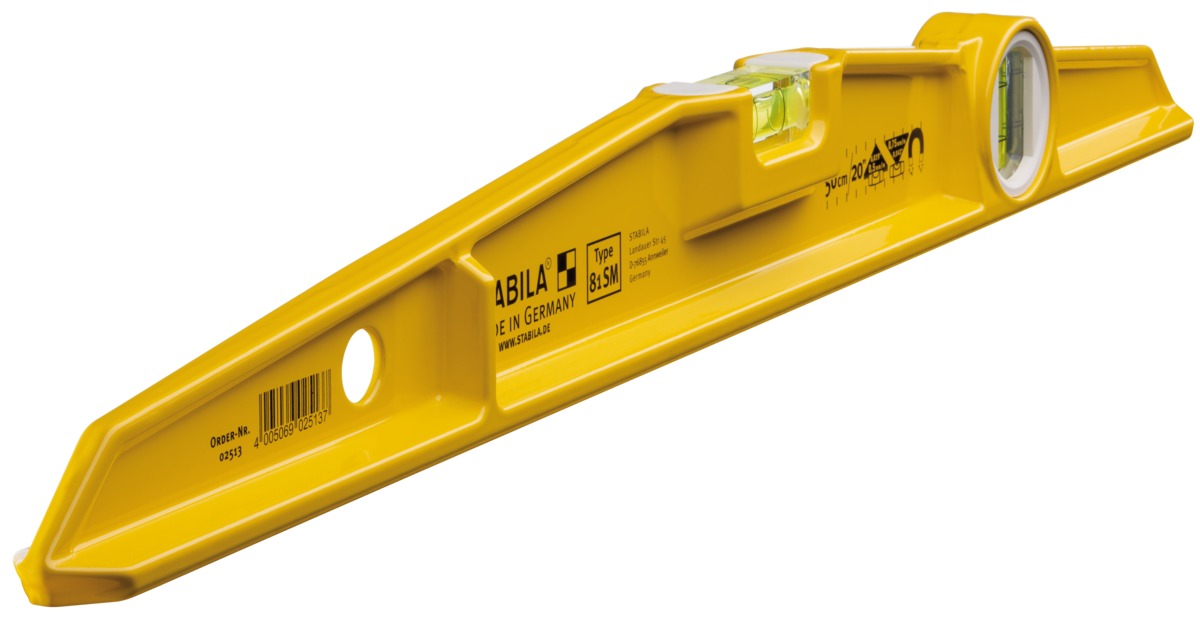 STABILA Magnet-Wasserwaage Type 81 SM , 50 cm, robustes Alu-Gussprofil, Ferrit-Magnetsystem, 1 Horizontal-Libelle, 1 Vertikal-Libelle, Made in Germany