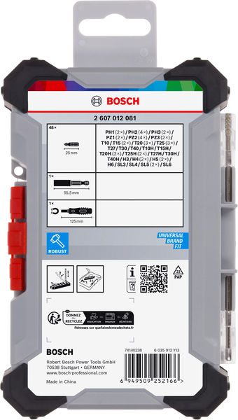 BOSCH Extra Hard Schrauberbitsatz, Display, 6x50 Teile