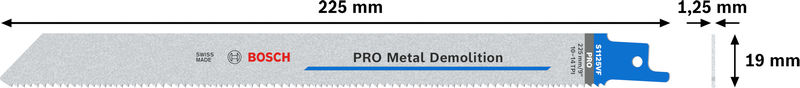 BOSCH PRO Metal Demolition S1125VF Säbelsägeblatt, 1,25 x 19 x 225 mm, 2-tlg.