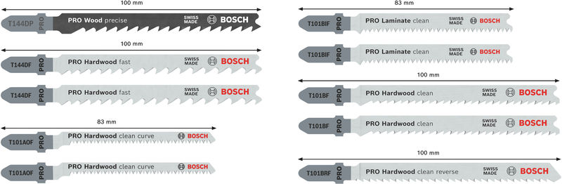 BOSCH PRO Hardwood and Laminate Stichsägeblatt Set, 83 mm, 10-tlg. BOSCH PRO Hardwood and Laminate Stichsägeblatt Set, 83 mm, 10-tlg.