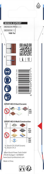 BOSCH EXPERT HEX-9 Hard Ceramic+EXPERT HEX-9 Multi Construction Bohrer-Set, 6mm, 2tlg. BOSCH EXPERT HEX-9 Hard Ceramic+EXPERT HEX-9 Multi Construction Bohrer-Set, 6mm, 2tlg.