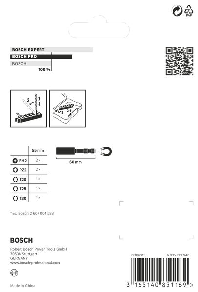 BOSCH PRO Impact Set mit Standard-Bithalter und Pick and Click-Index, 8-tlg. BOSCH PRO Impact Set mit Standard-Bithalter und Pick and Click-Index, 8-tlg.