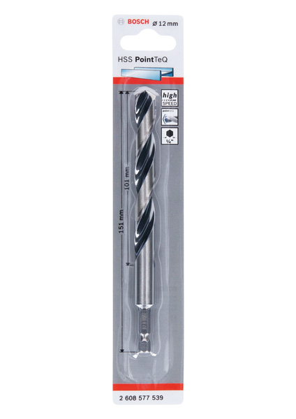 BOSCH HSS PointTeQ Sechskantbohrer 12,0 mm BOSCH HSS PointTeQ Sechskantbohrer 12,0 mm