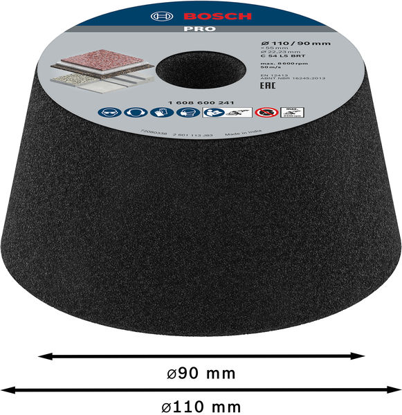BOSCH PRO Stone Konischer Schleiftopf, 90 x 110 x 55 mm, K54
