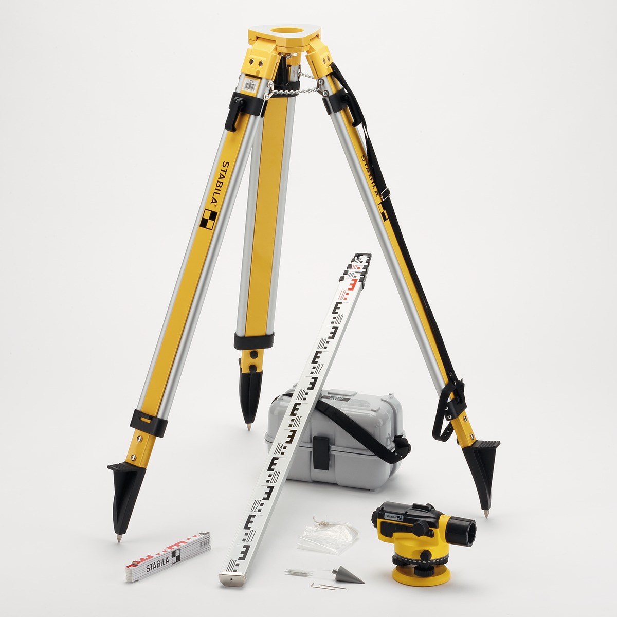 STABILA Optisches Nivellier OLS 26, 8-teiliges Set