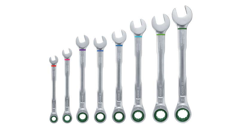 BOSCH Handwerkzeuge Schraubenschlüssel mit Ratsche Set 8-tlg.