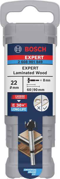 BOSCH EXPERT Laminated Wood Scharnierlochbohrer, 22 x 60 x 90 mm