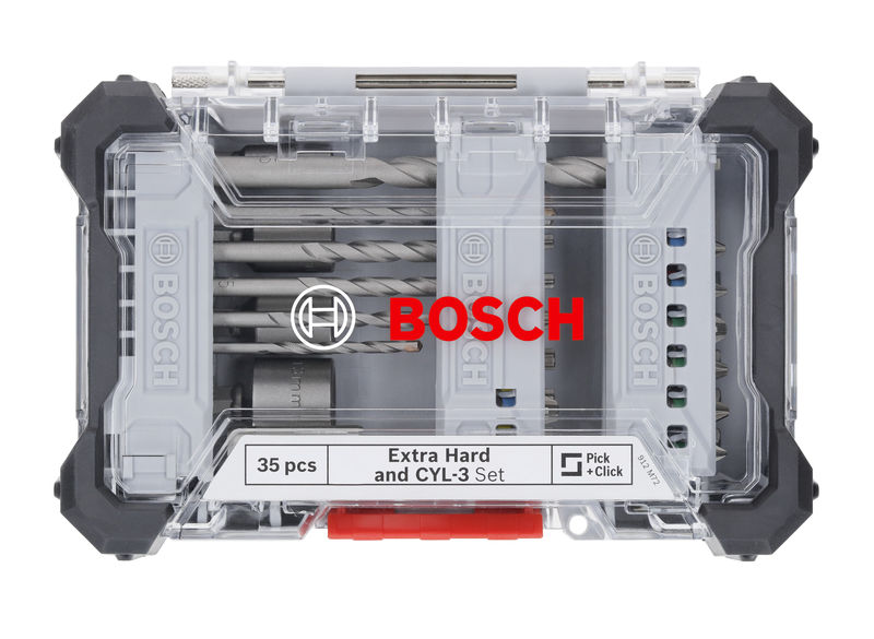 BOSCH Extra Hard Schrauberbit- und CYL-3 Bohrer-Set, Aufsteller, 35-tlg.