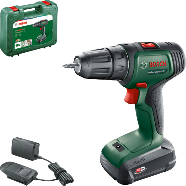 BOSCH Akku-Bohrschrauber UniversalDrill 18V, 1x Akku PBA 18V 1.5Ah BOSCH Akku-Bohrschrauber UniversalDrill 18V, 1x Akku PBA 18V 1.5Ah