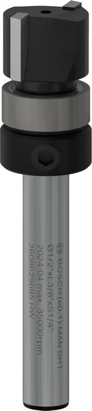 BOSCH PRO Bündigfräser, obenliegendes Führungskugellager, Ø 1/2" x L 3/8", Schaft 1/4" BOSCH PRO Bündigfräser, obenliegendes Führungskugellager, Ø 1/2" x L 3/8", Schaft 1/4"
