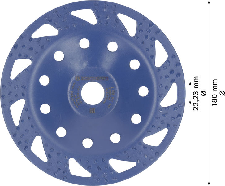BOSCH EXPERT Multi Material Carbide-Topfscheibe grob, flach, 180 mm, 22,23 mm BOSCH EXPERT Multi Material Carbide-Topfscheibe grob, flach, 180 mm, 22,23 mm