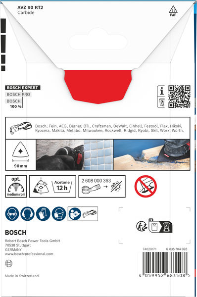 BOSCH EXPERT AVZ 90 RT2 Schleifplatte, 90 mm BOSCH EXPERT AVZ 90 RT2 Schleifplatte, 90 mm