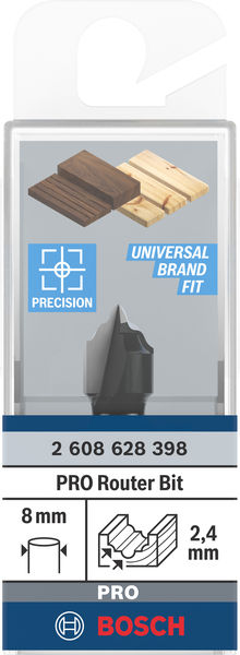 BOSCH PRO Profilnutfräser, R 2,4, Schaft 8 mm BOSCH PRO Profilnutfräser, R 2,4, Schaft 8 mm