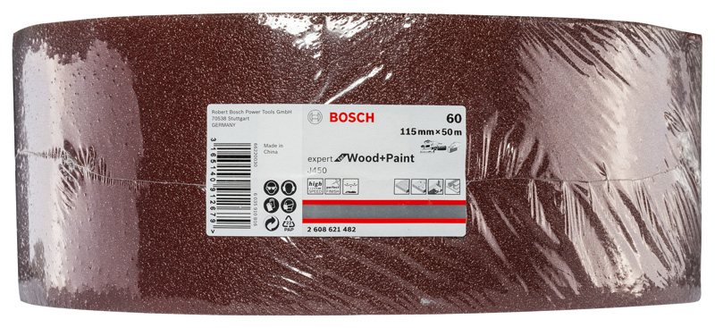BOSCH Schleifblatt J450 Expert for Wood and Paint, 115 mm x 50 m, G60 BOSCH Schleifblatt J450 Expert for Wood and Paint, 115 mm x 50 m, G60
