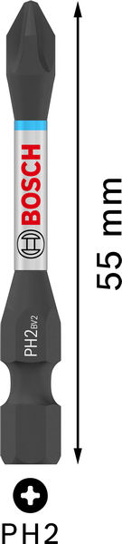 BOSCH PRO Phillips Impact Bit, PH2, 55 mm, 15-tlg.