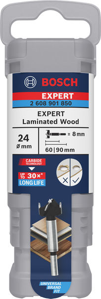 BOSCH EXPERT Laminated Wood Scharnierlochbohrer, 24 x 60 x 90 mm BOSCH EXPERT Laminated Wood Scharnierlochbohrer, 24 x 60 x 90 mm