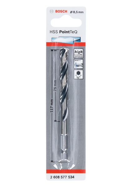 BOSCH HSS PointTeQ Sechskantbohrer 8,5 mm